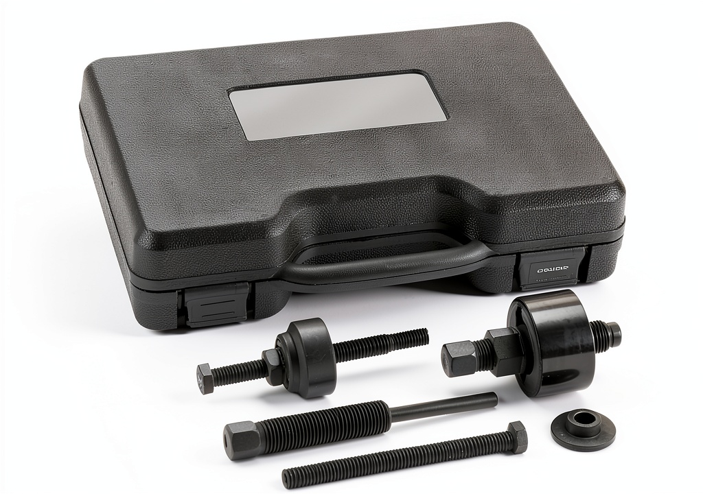 Installing Power Steering Pulley Set OTC Durable Tool on a wooden workbench