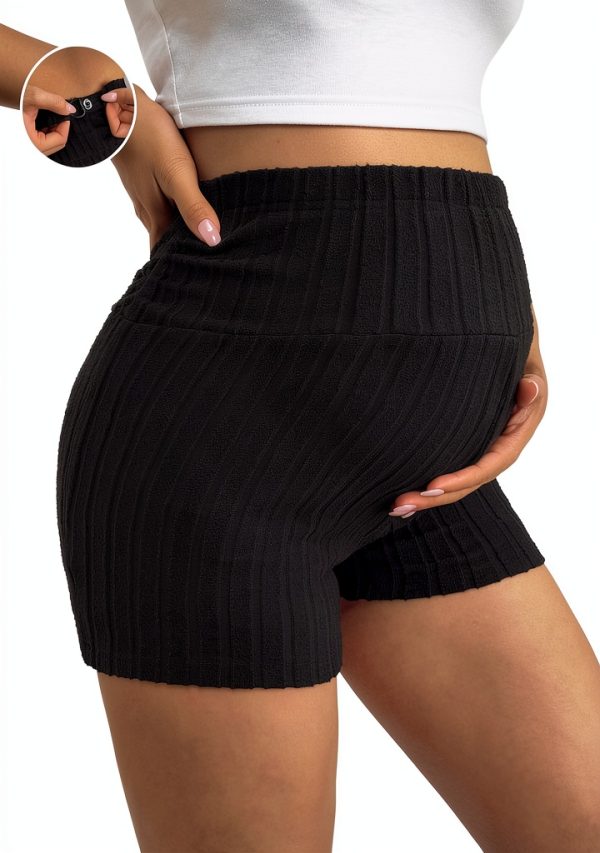 Women's Maternity Shorts ComfortFit Elastic Waist Black XX-Large-0