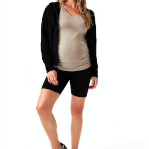 Pact Women's Organic Cotton Maternity Bike Shorts Stretch Waistband-0