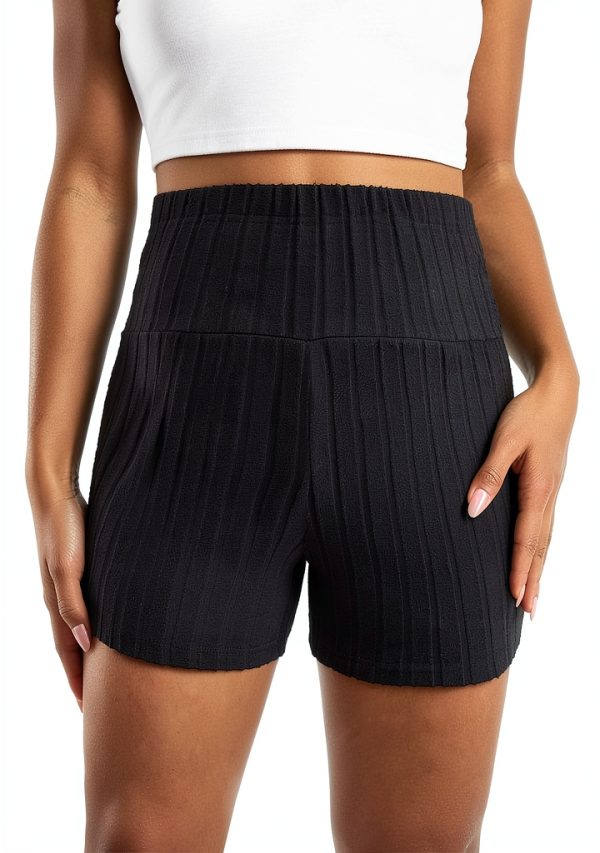 Women's Maternity Shorts ComfortFit Elastic Waist Black XX-Large-3