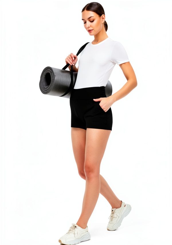 Maternity Shorts Loose Fit Pregnancy Yoga Lounge Pants with Pockets-4