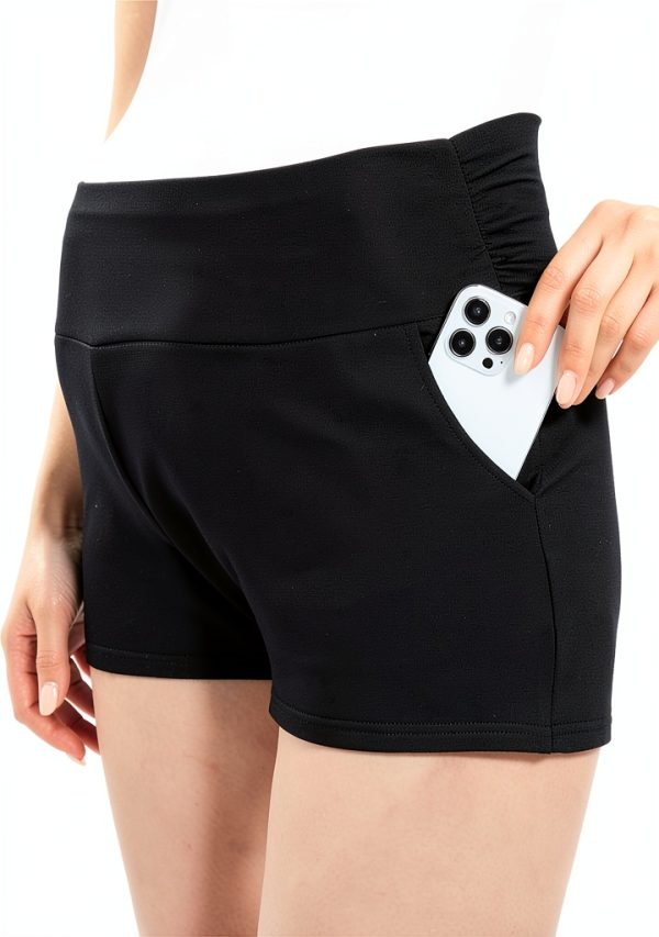 Maternity Shorts Loose Fit Pregnancy Yoga Lounge Pants with Pockets-1