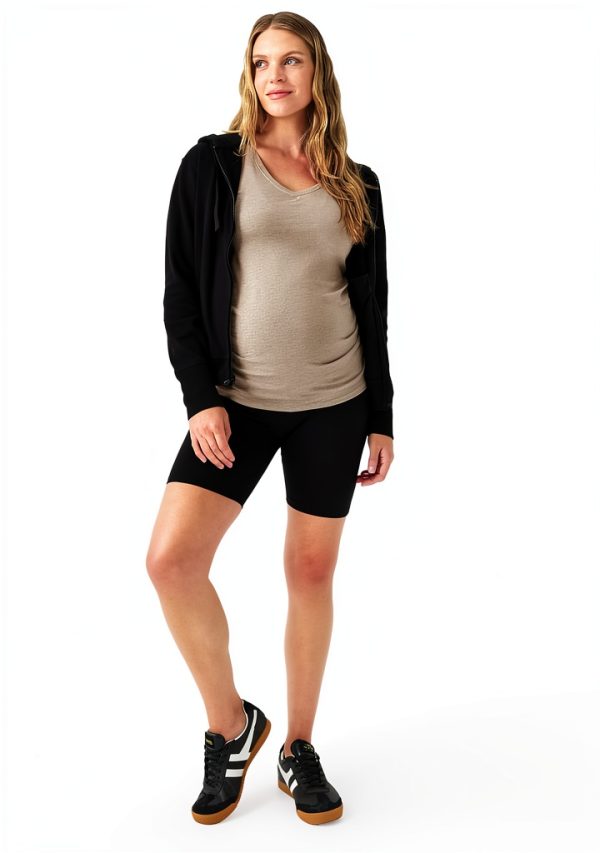 Pact Women's Organic Cotton Maternity Bike Shorts Stretch Waistband-0