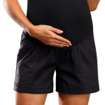 Maternity Shorts Maacie Cotton Comfy Casual with Pockets Over Belly-0