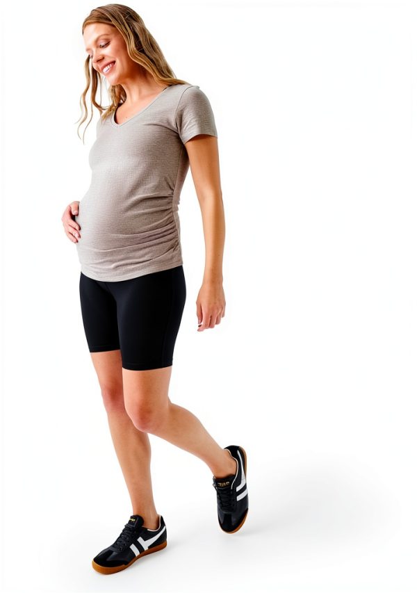 Pact Women's Organic Cotton Maternity Bike Shorts Stretch Waistband-1