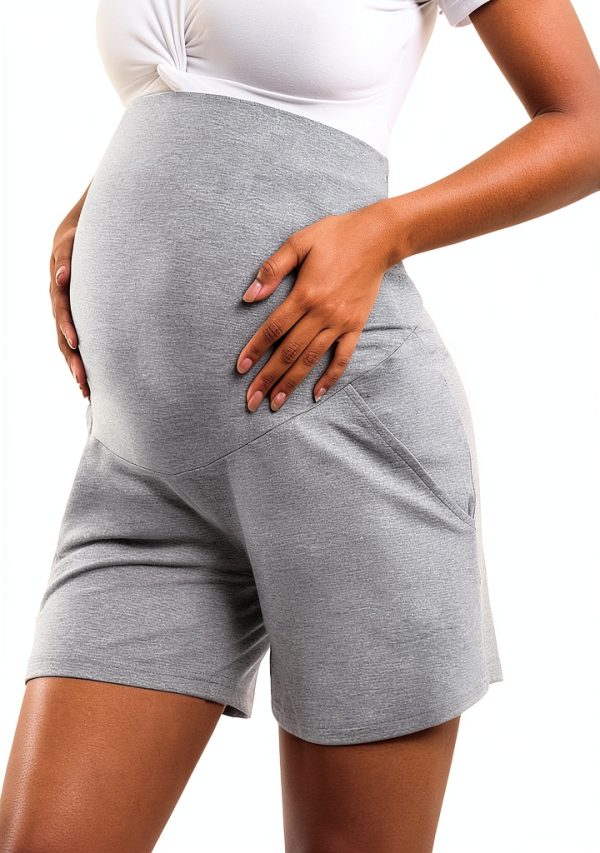 Maternity Shorts SWEETBUMP Lounge Pants Over Belly with Pockets-0