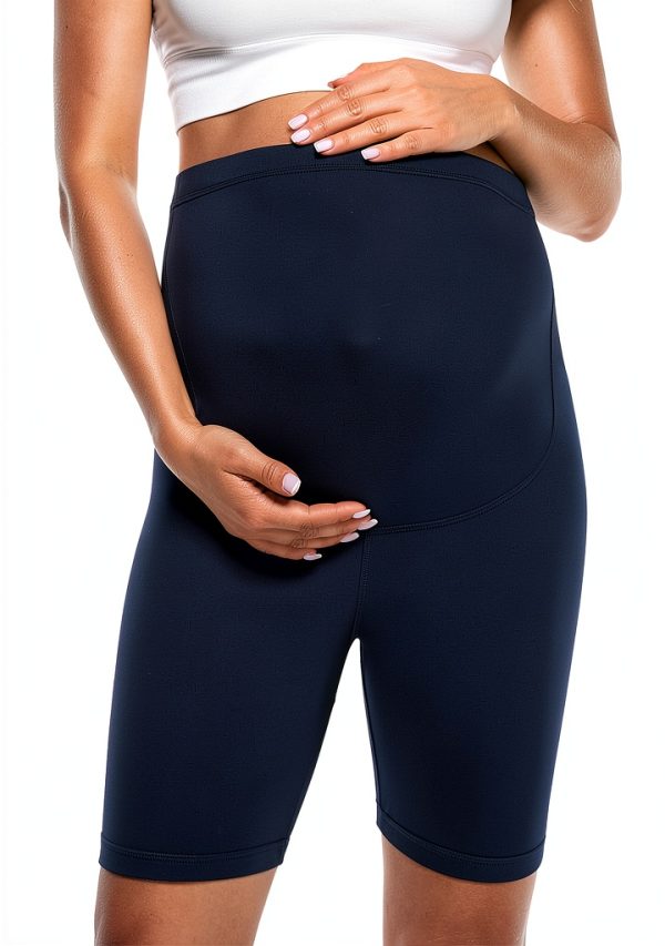 BONVIGOR Buttercloud Maternity Shorts 5" Over Belly Biker Yoga Pants-3
