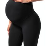 Buttergene Maternity Shorts Over Belly Athletic Bike Shorts Grey Large-0