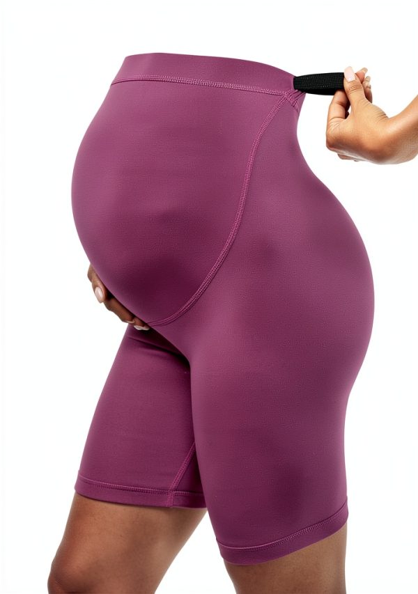 BONVIGOR Buttercloud Maternity Shorts 5" Over Belly Biker Yoga Pants-4